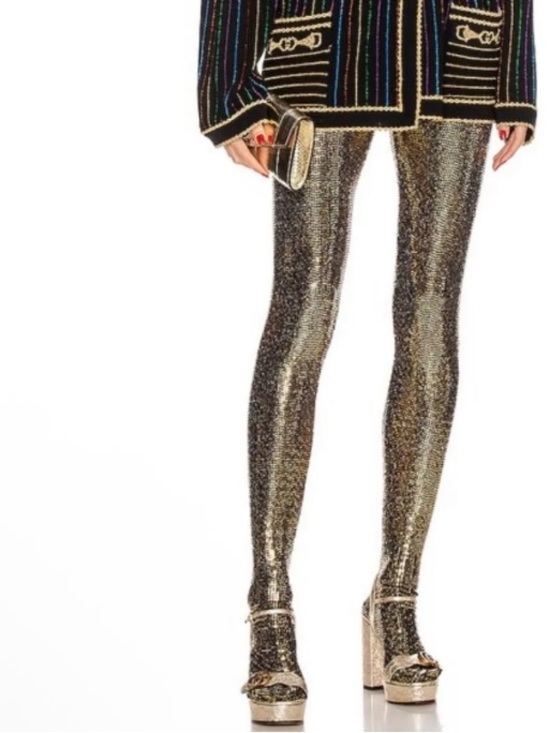 Gucci Accessories - Gucci Metallic Gold Glitter Leggings Tights